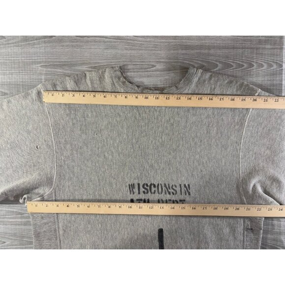 CHAMPION Reverse Weave Warmup Distressed Sweatshirt sz L Vintage 70's Wisconsin - Picture 5 of 6